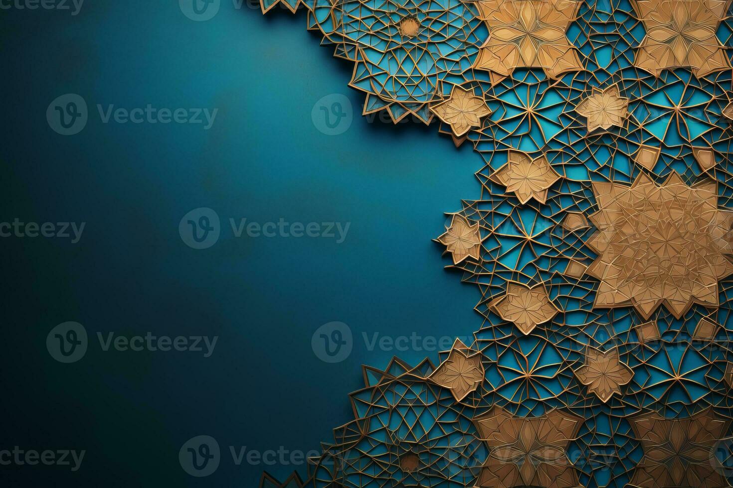 Islamic art background with copy space. Generative AI photo