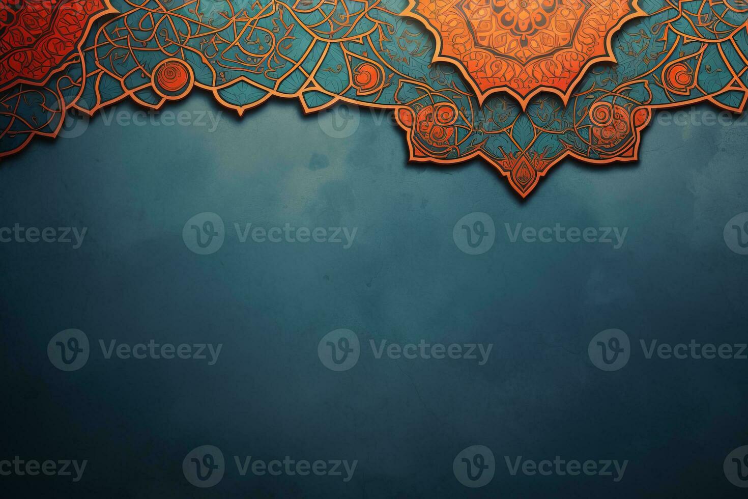 Islamic art background with copy space. Generative AI photo