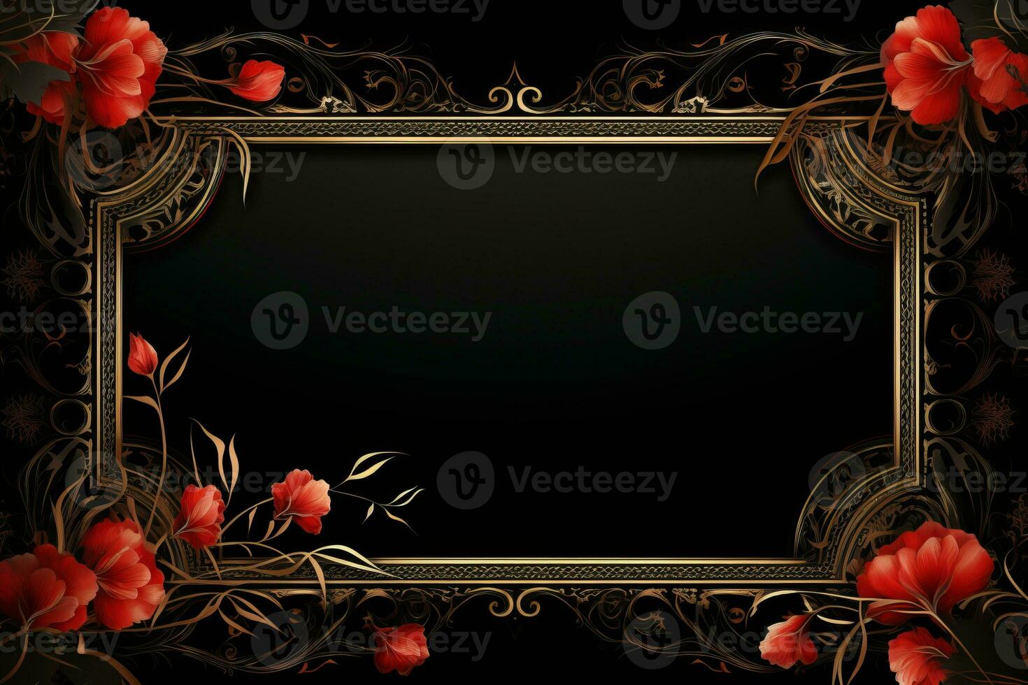 Islamic calligraphy frame for text. Generative AI photo