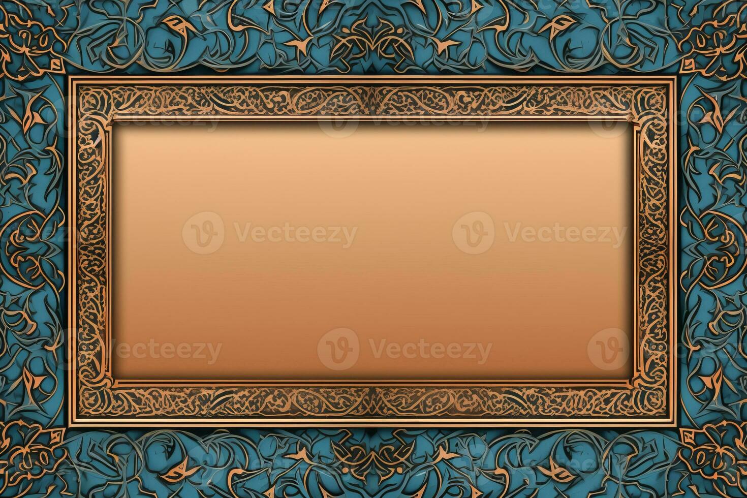 Islamic calligraphy frame for text. Generative AI photo
