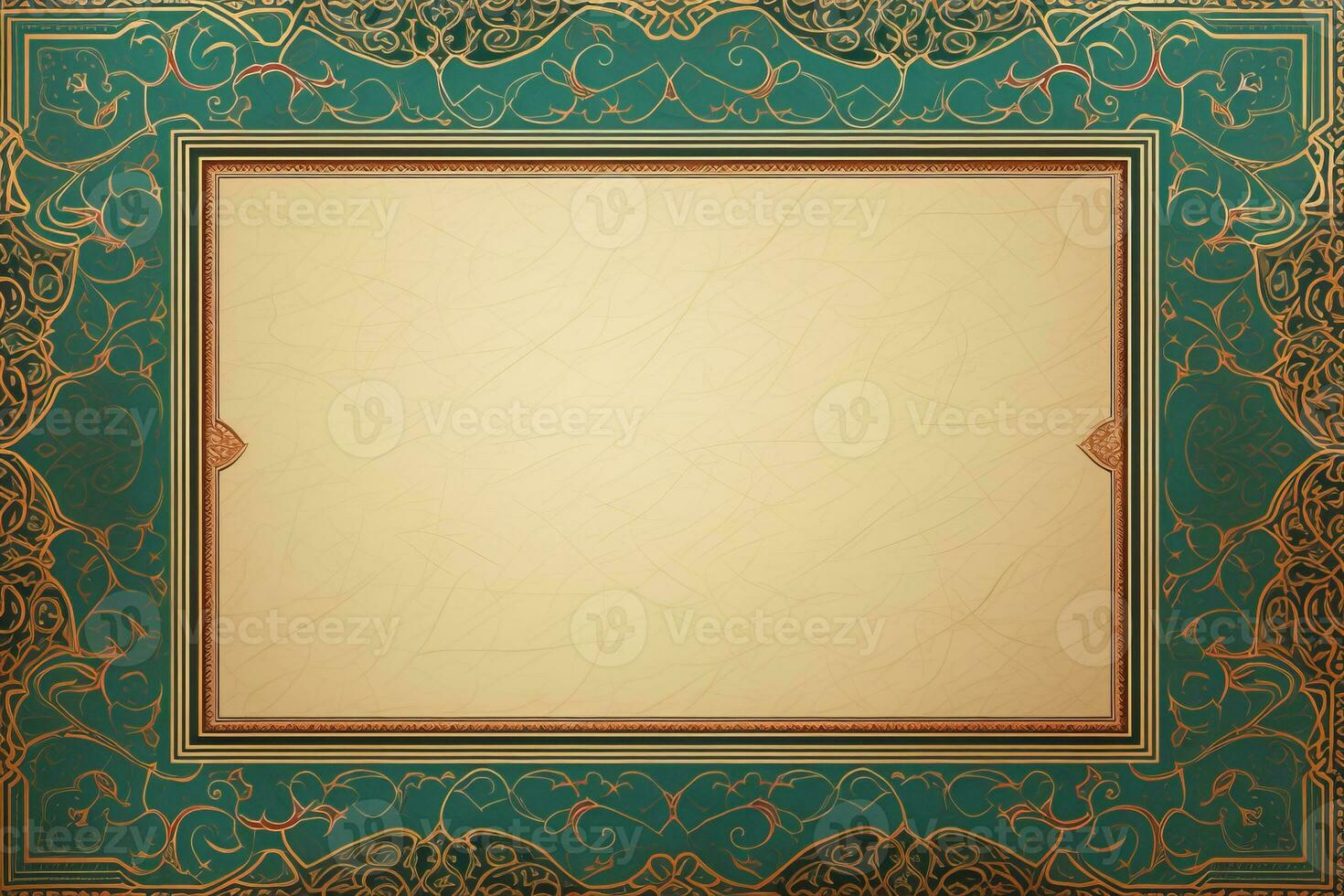 Islamic calligraphy frame for text. Generative AI photo