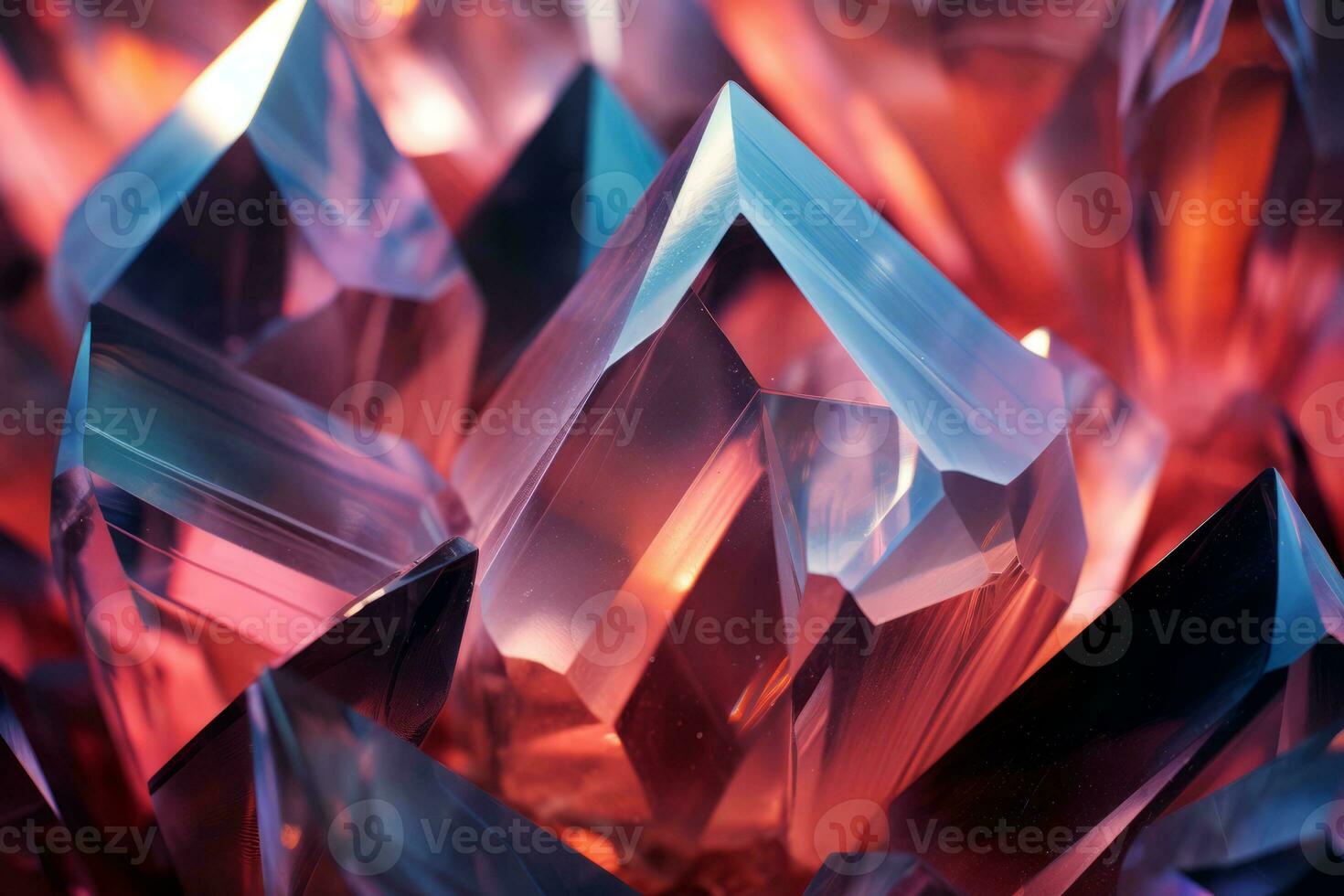 Various vibrant colored crystals up close. Generative AI photo