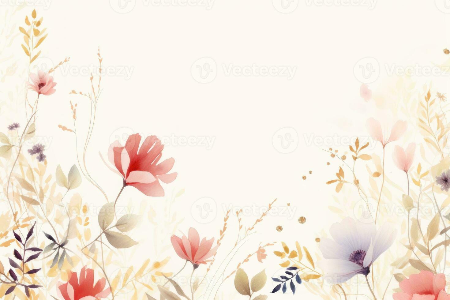 Airy Floral Patterns. Generative AI photo