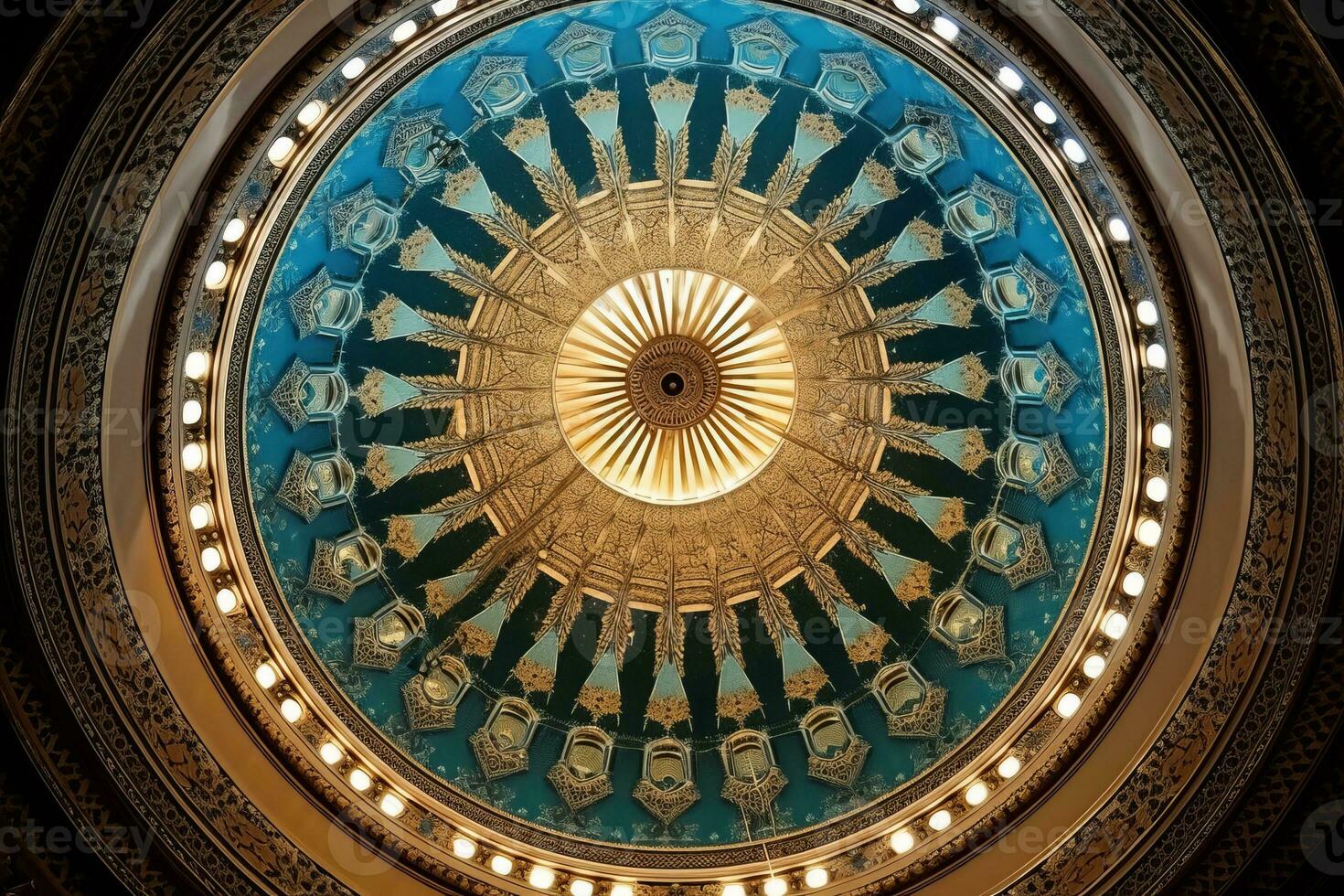 Mosque dome with space for writing. Generative AI photo