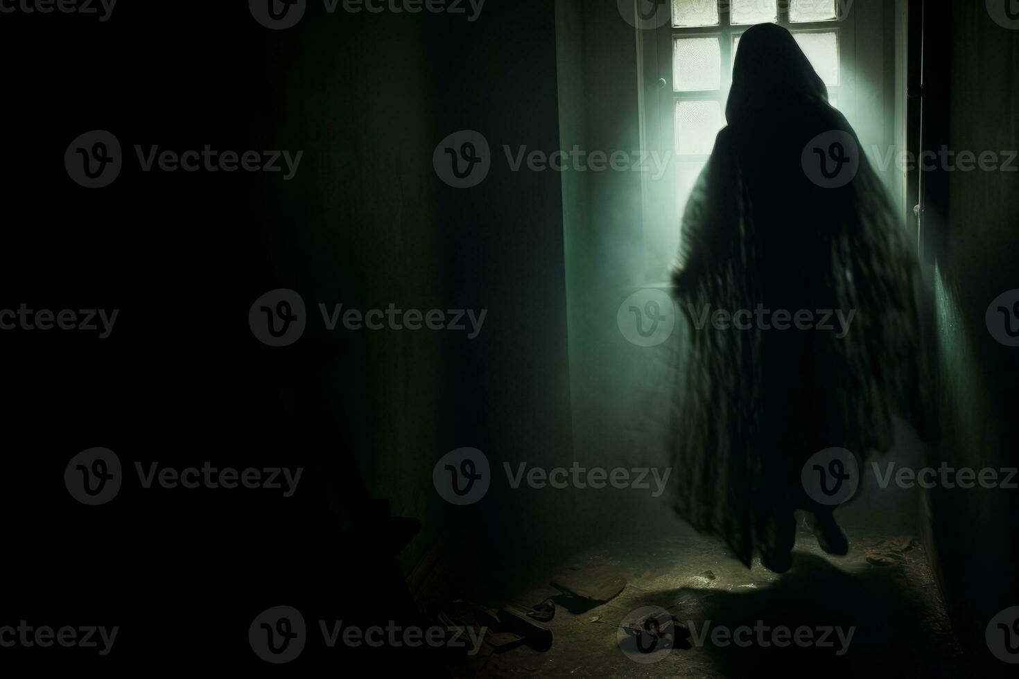 Mysterious figure lurking in the shadows. Generative AI photo