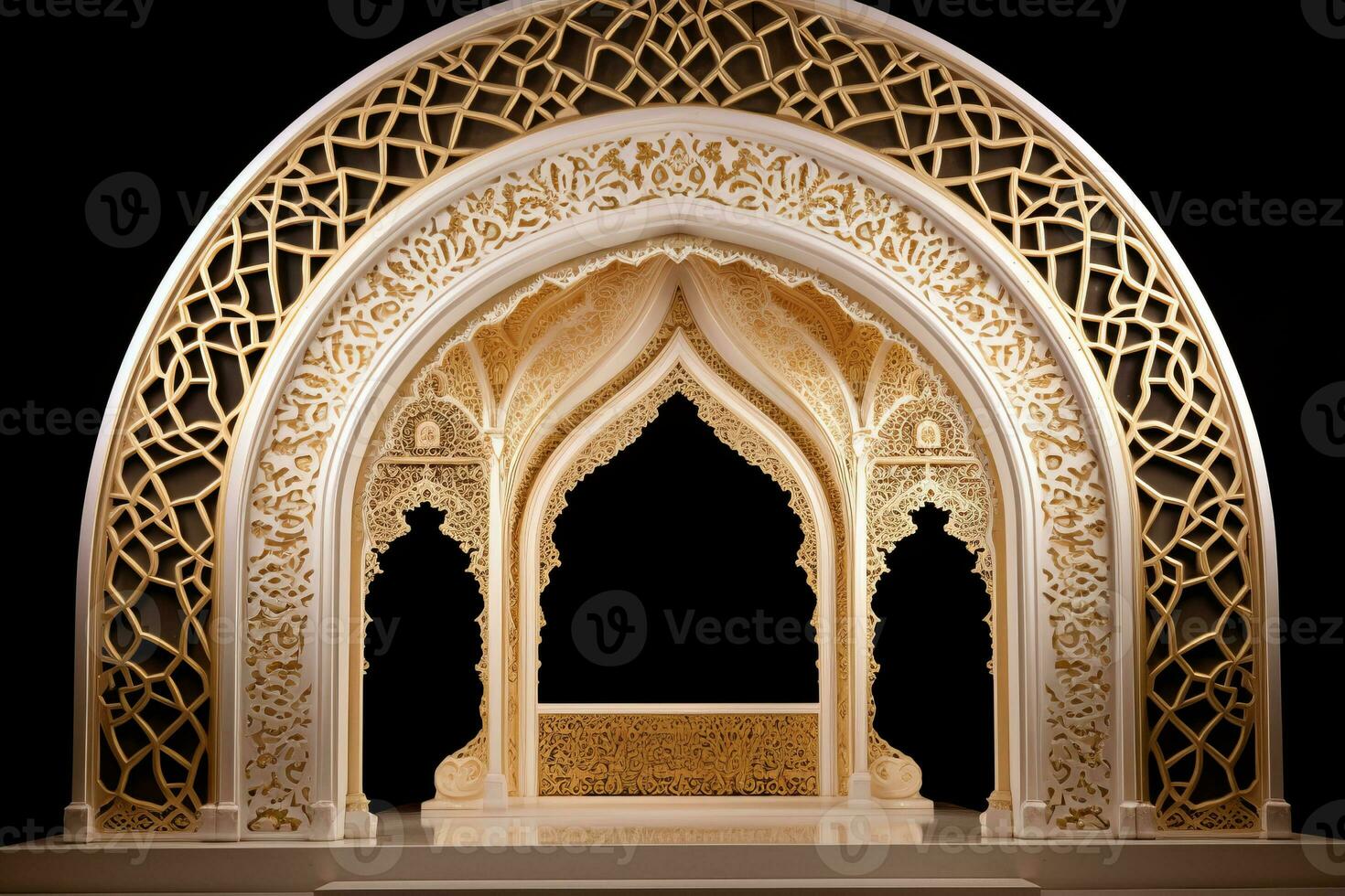 Ornate arches and intricate design. Generative AI photo