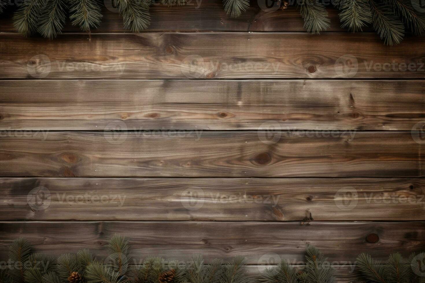 Rustic wooden background for Christmas text.. Generative AI photo