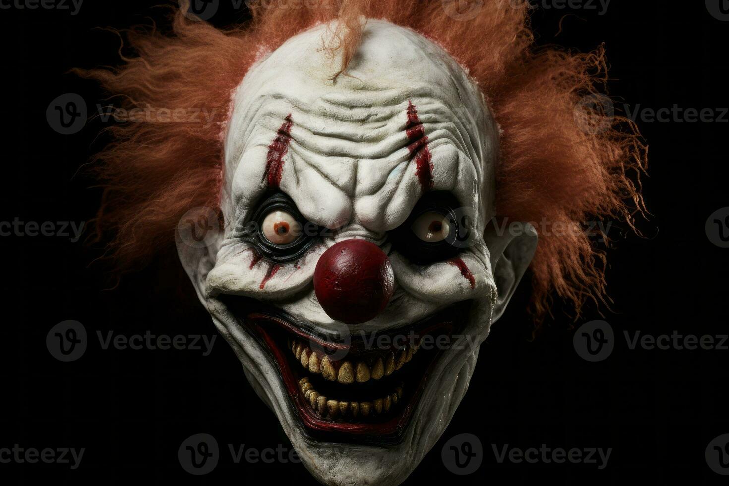 Scary clown mask isolated for Halloween.. Generative AI photo