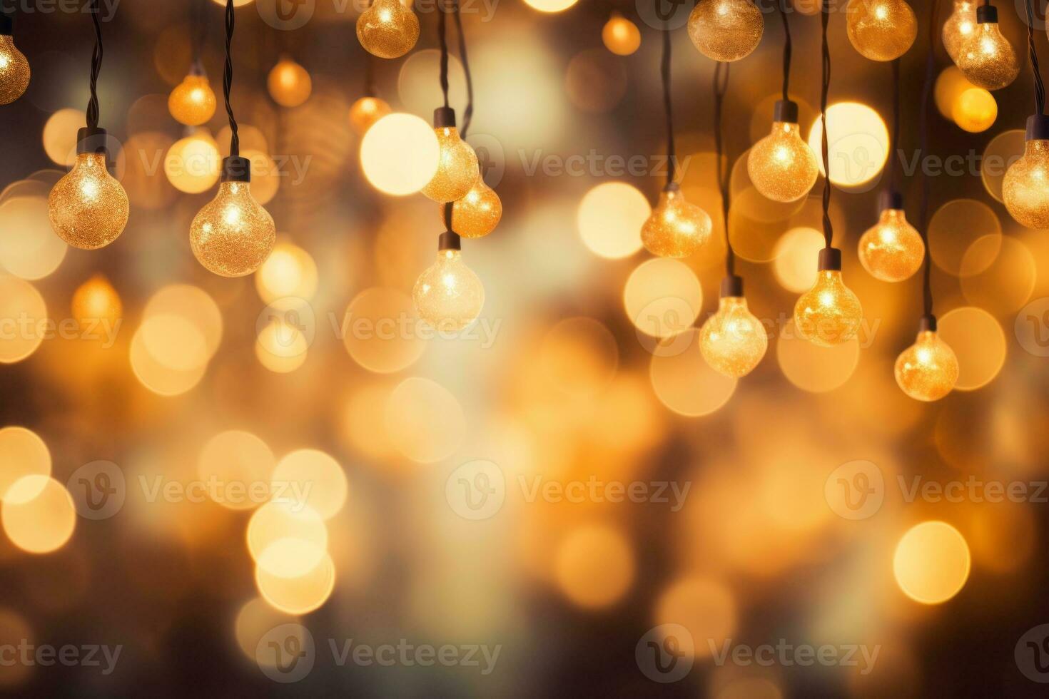 Soft focus bokeh background with glowing Christmas. Generative AI photo