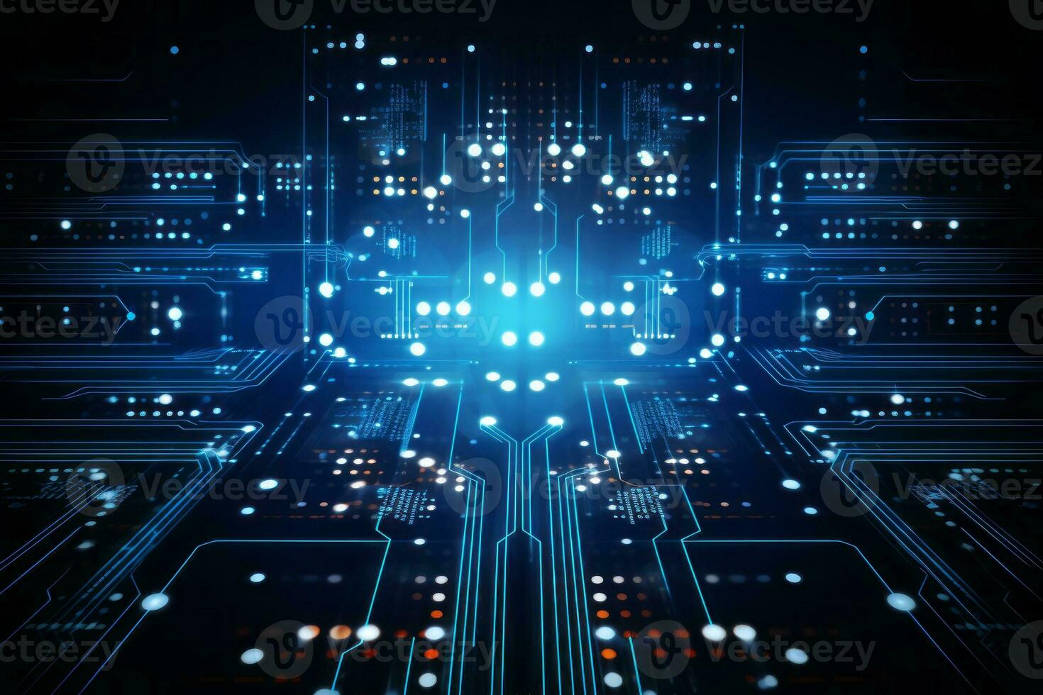 Digital Circuit Patterns. Generative AI photo