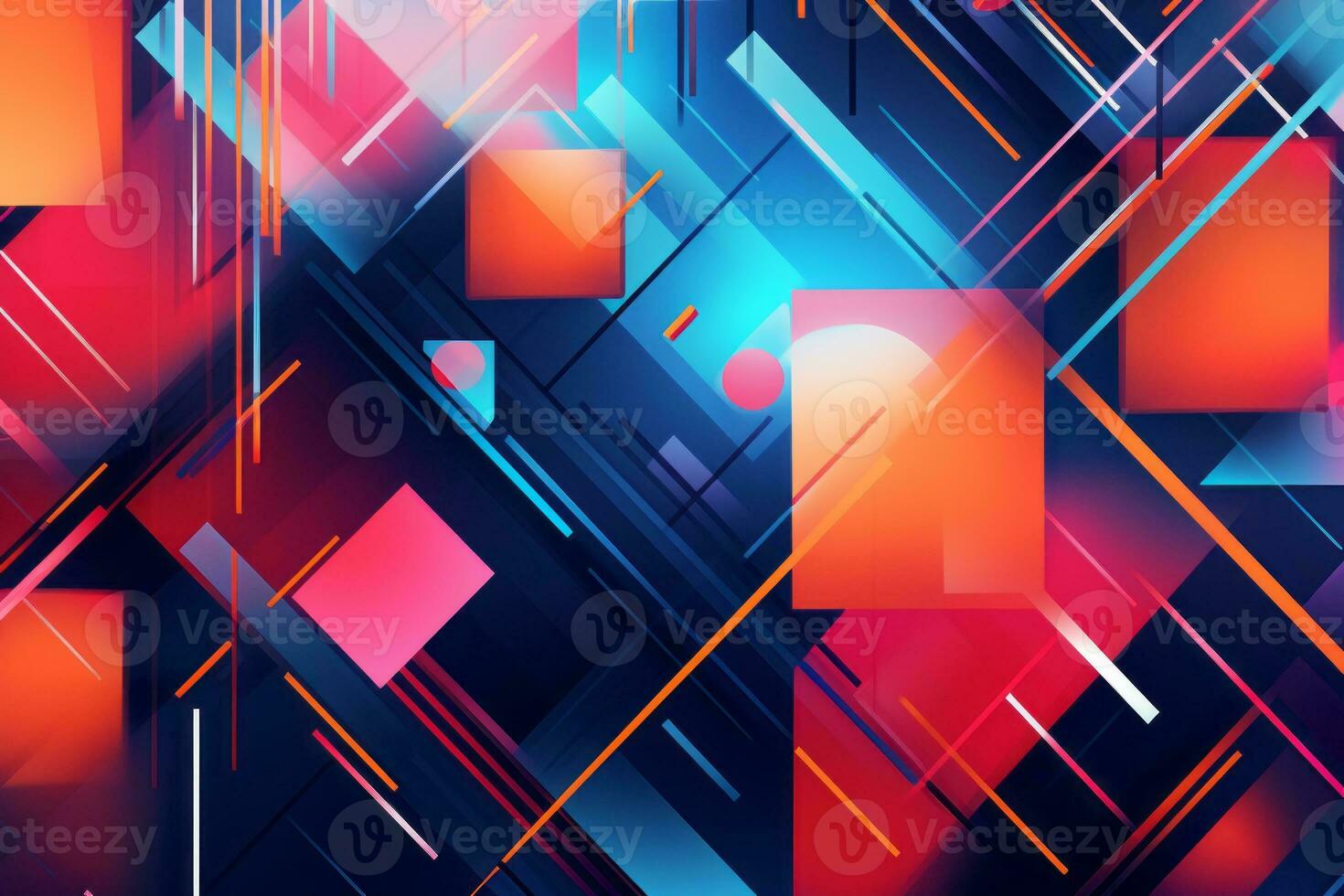 Vibrant Geometric Patterns. Generative AI photo