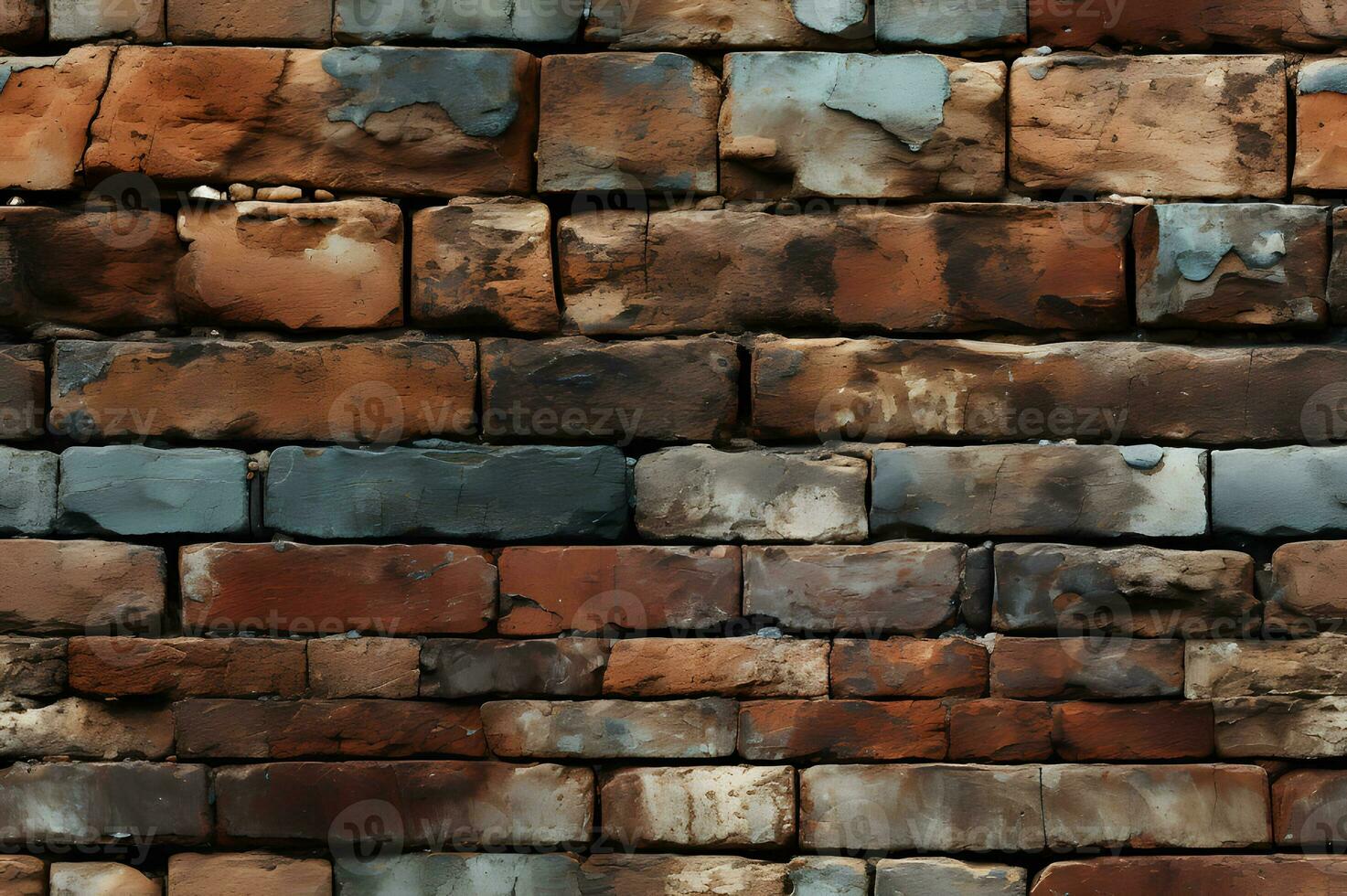 a seamless brick wall pattern AI Generative photo
