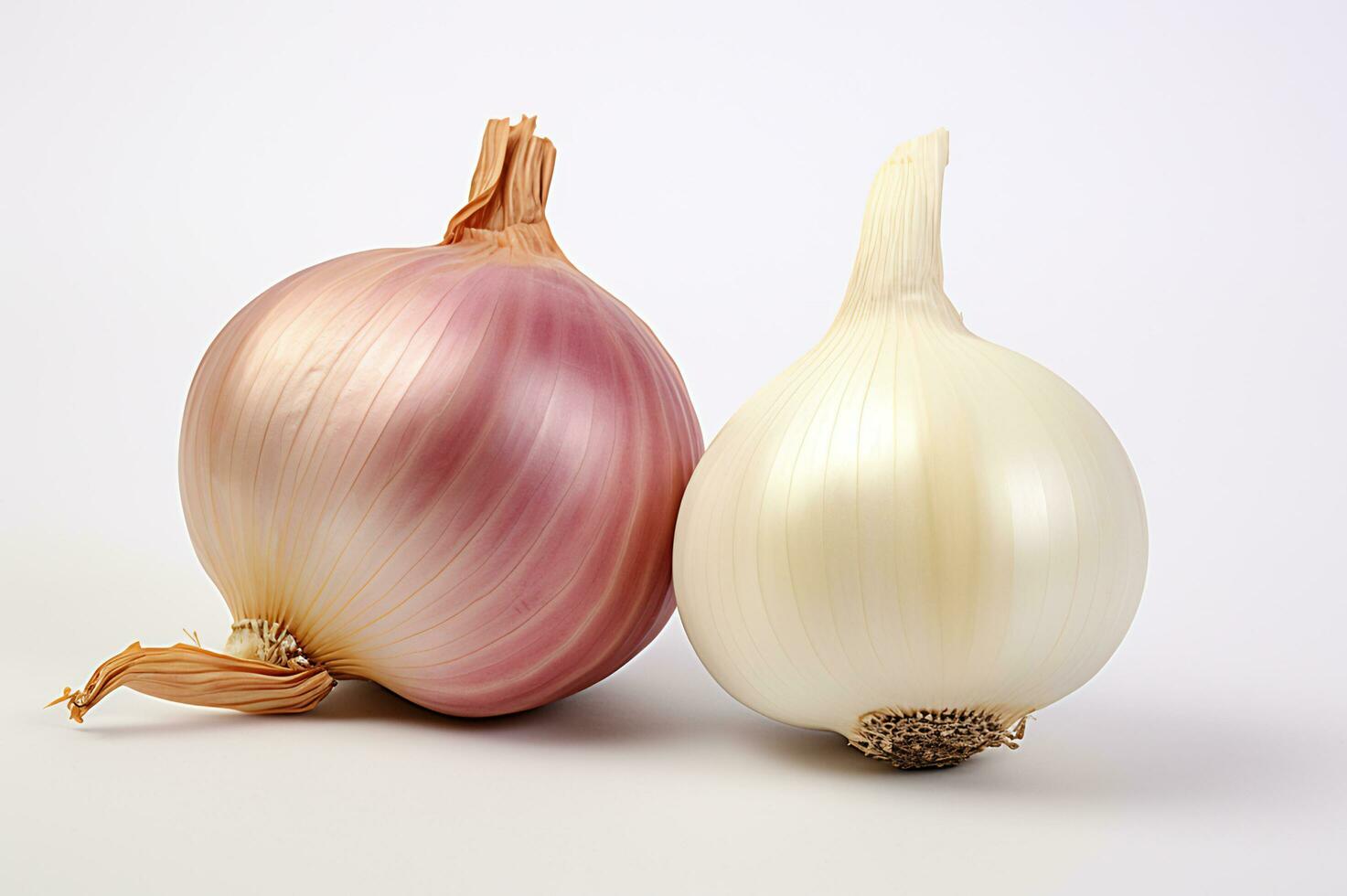 Shot of onion and garlic on plain background AI Generative photo