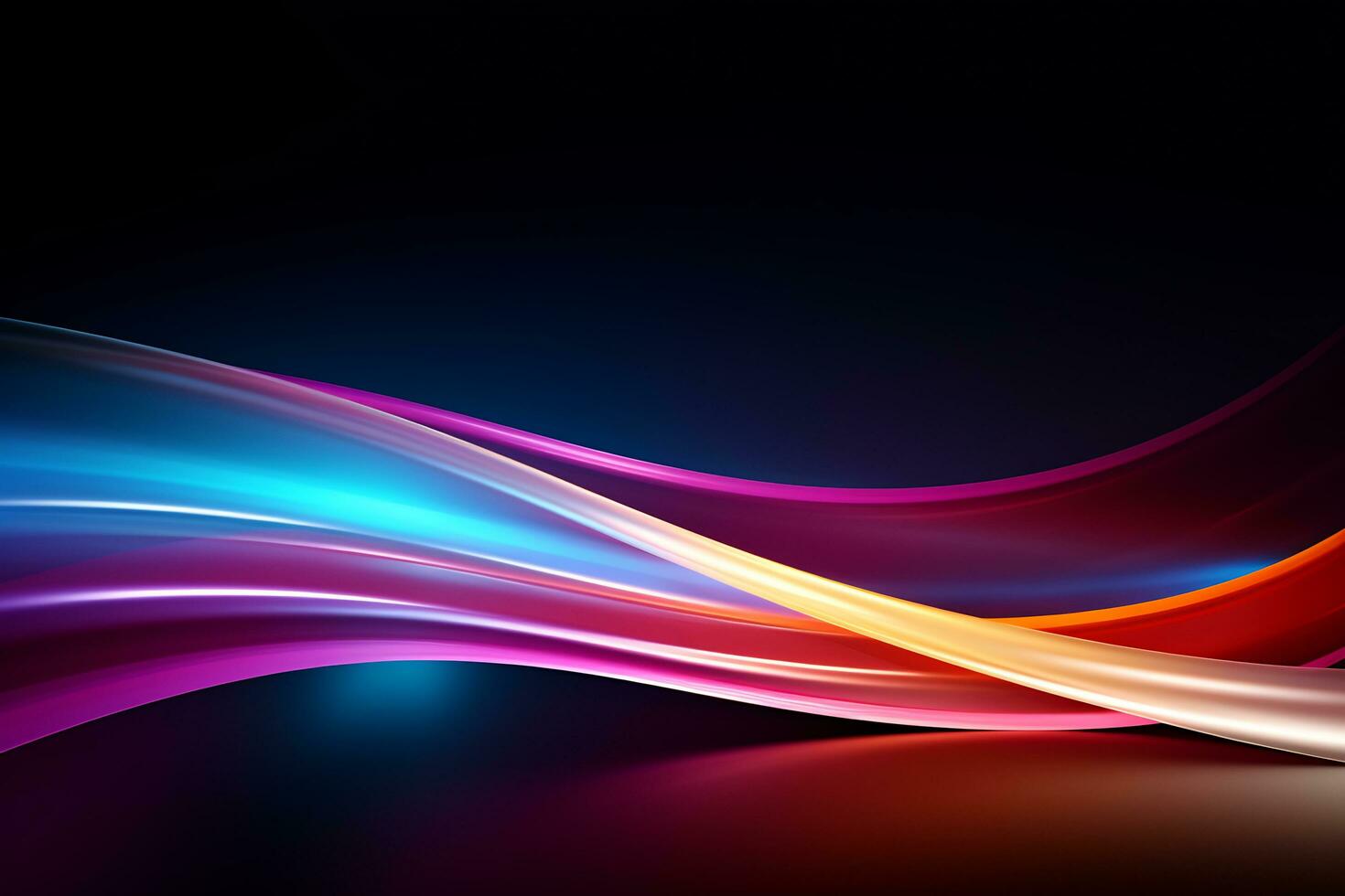 Colorful abstract swirl light trail wave AI Generative photo