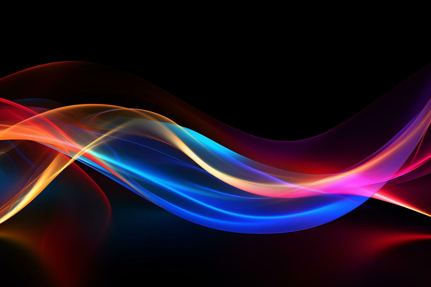 Colorful abstract swirl light trail wave AI Generative photo