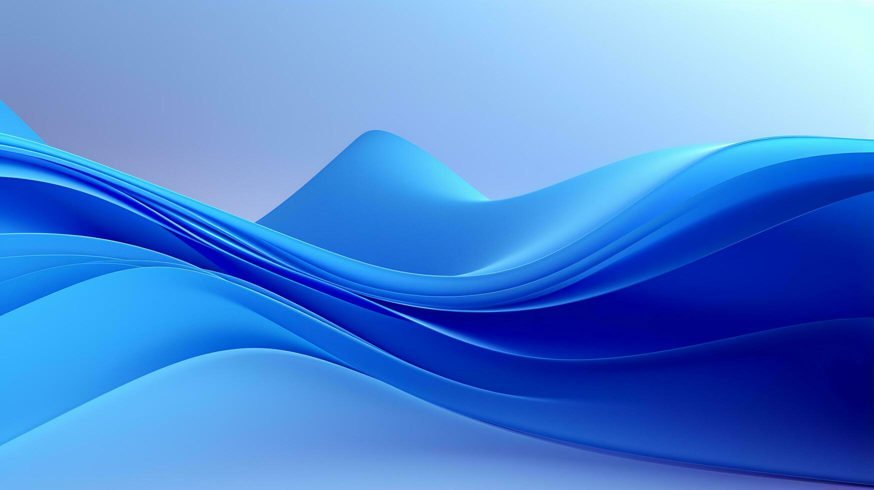 3D blue abstract wave background AI Generative photo