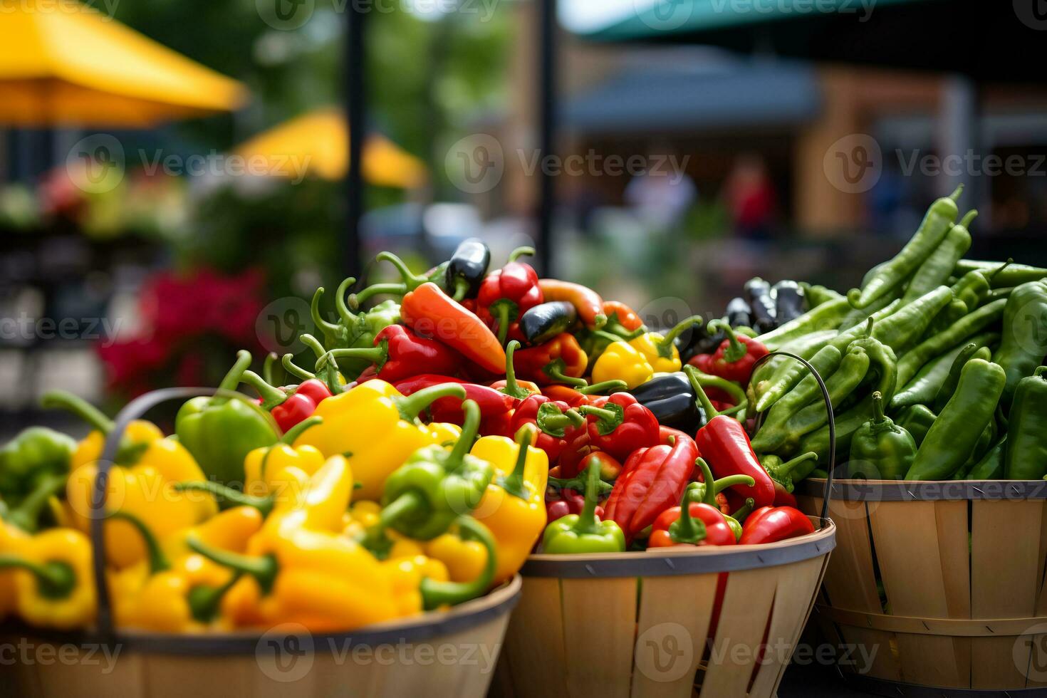 ai generativo local agricultores mercado con súper Fresco Produce foto