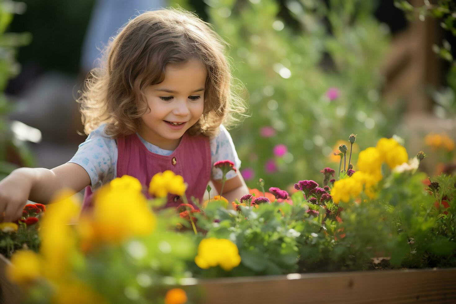 Capture of the joy home gardening AI Generative photo