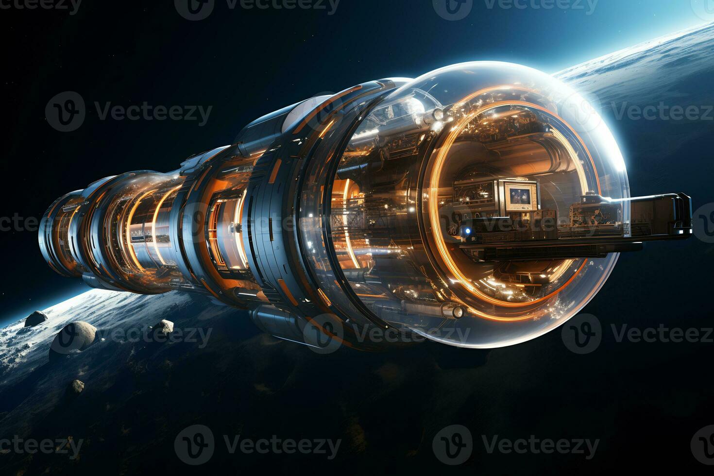 AI Generative Future of space exploration from colonization photo