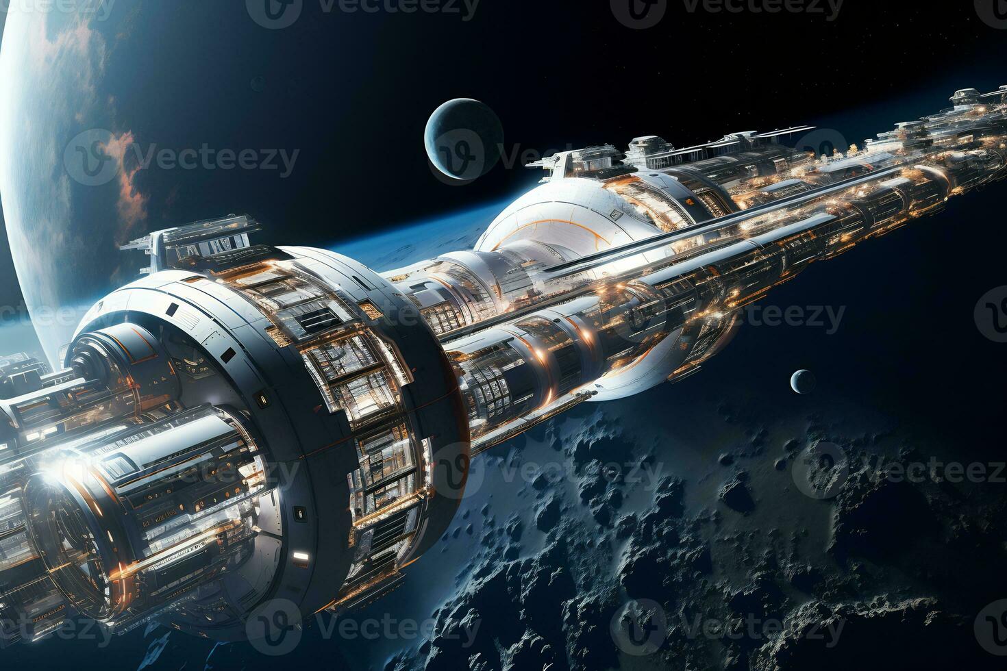 AI Generative Future of space exploration from colonization photo