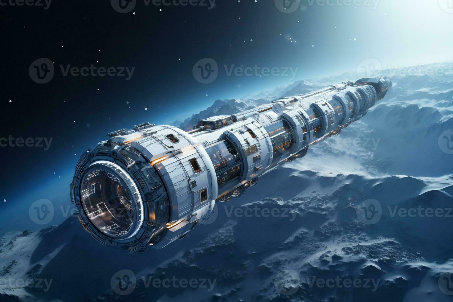 AI Generative Future of space exploration from colonization photo