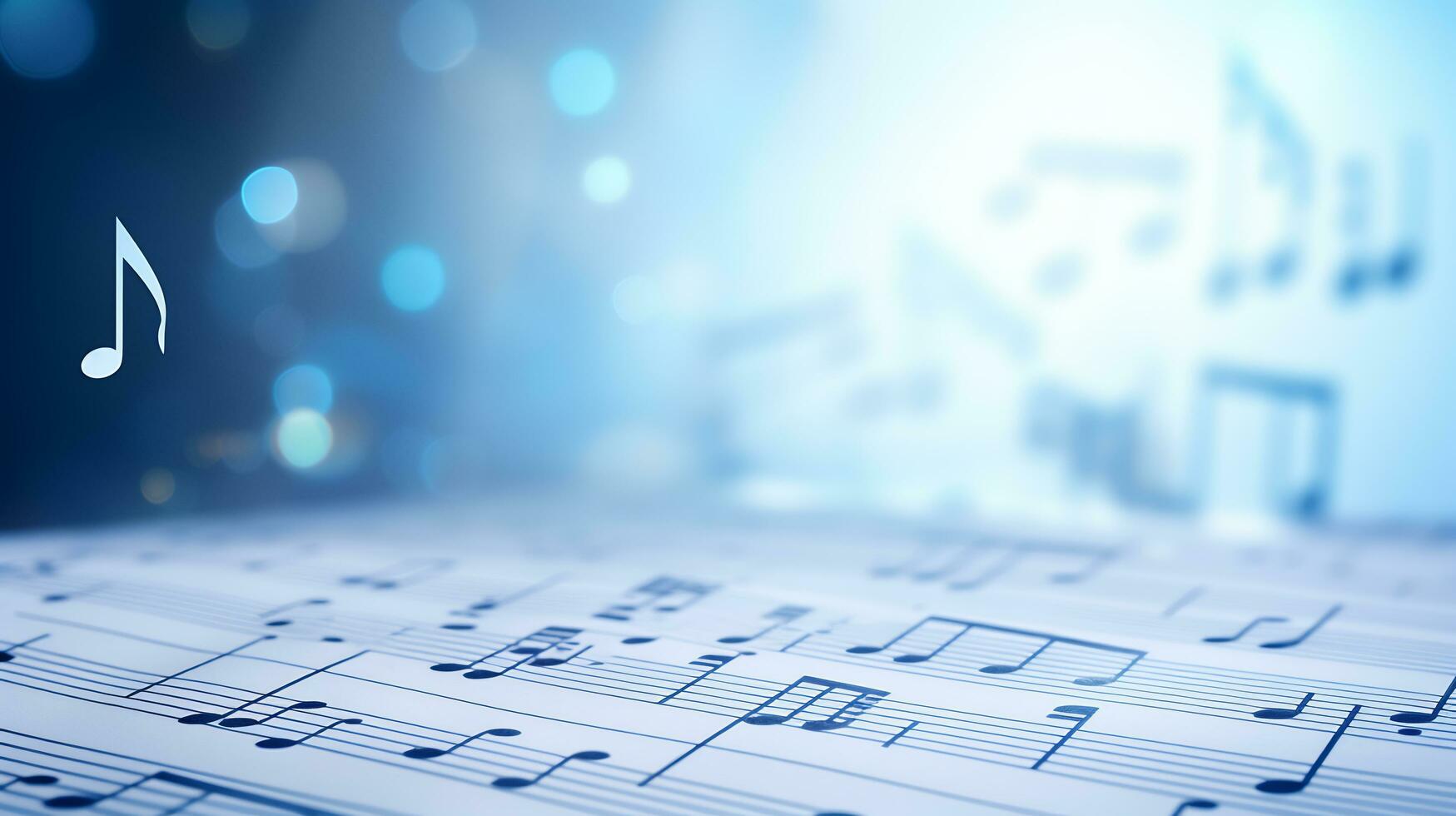 AI Generative music symbol above the sheet background photo