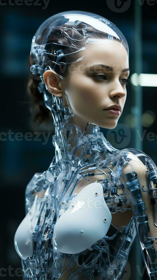 Image of humanoid robot powered by AI photo