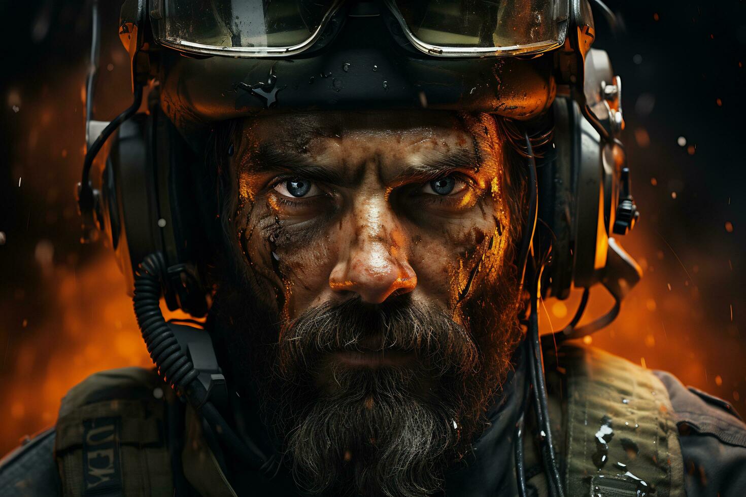 AI Generative Special ops soldier in the warzone photo