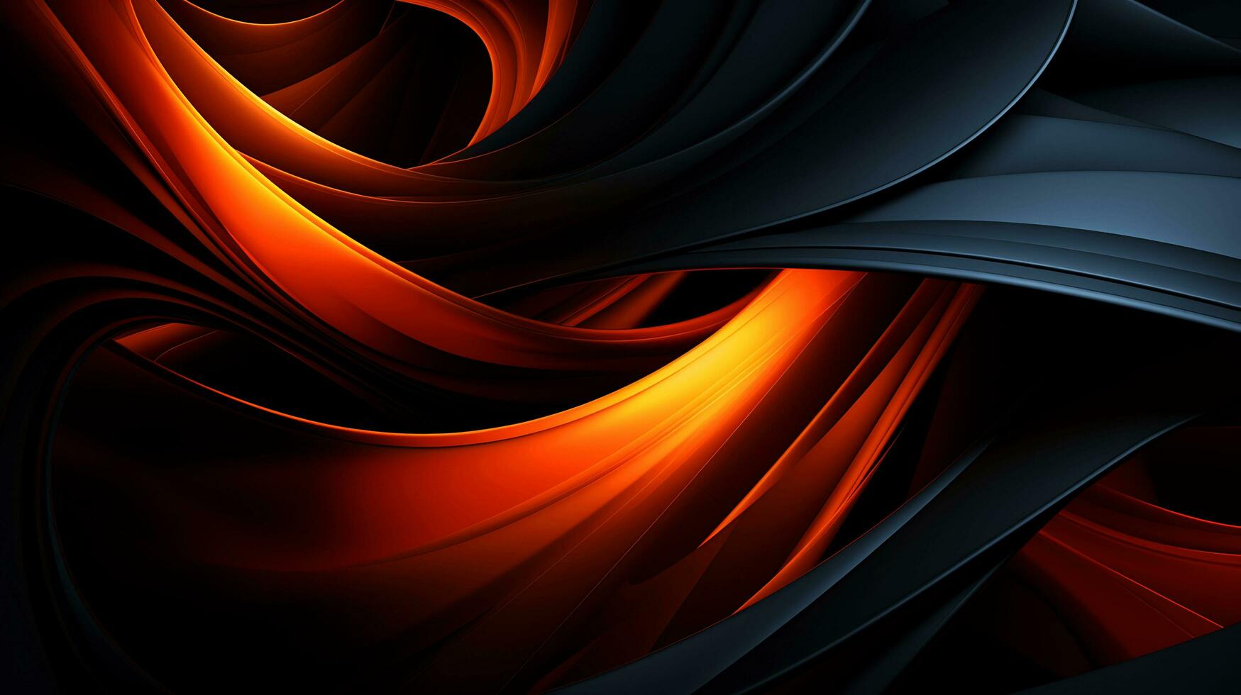 Black orange red 3d abstract wallpaper AI Generative photo