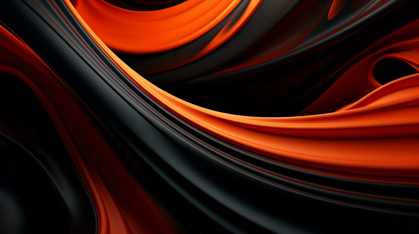 Black orange red 3d abstract wallpaper AI Generative photo