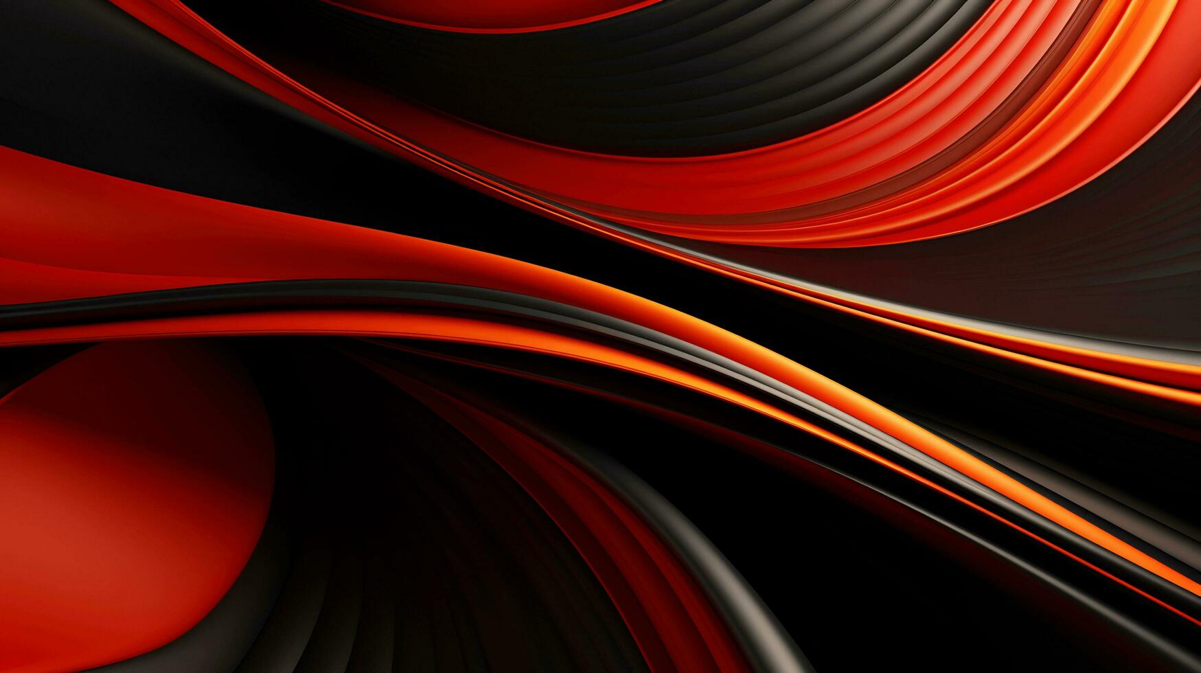 Black orange red 3d abstract wallpaper AI Generative photo