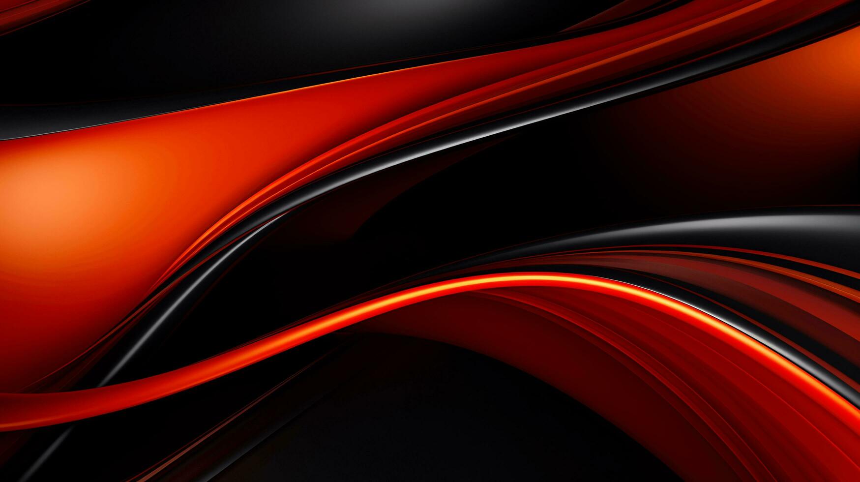 Black orange red 3d abstract wallpaper AI Generative photo