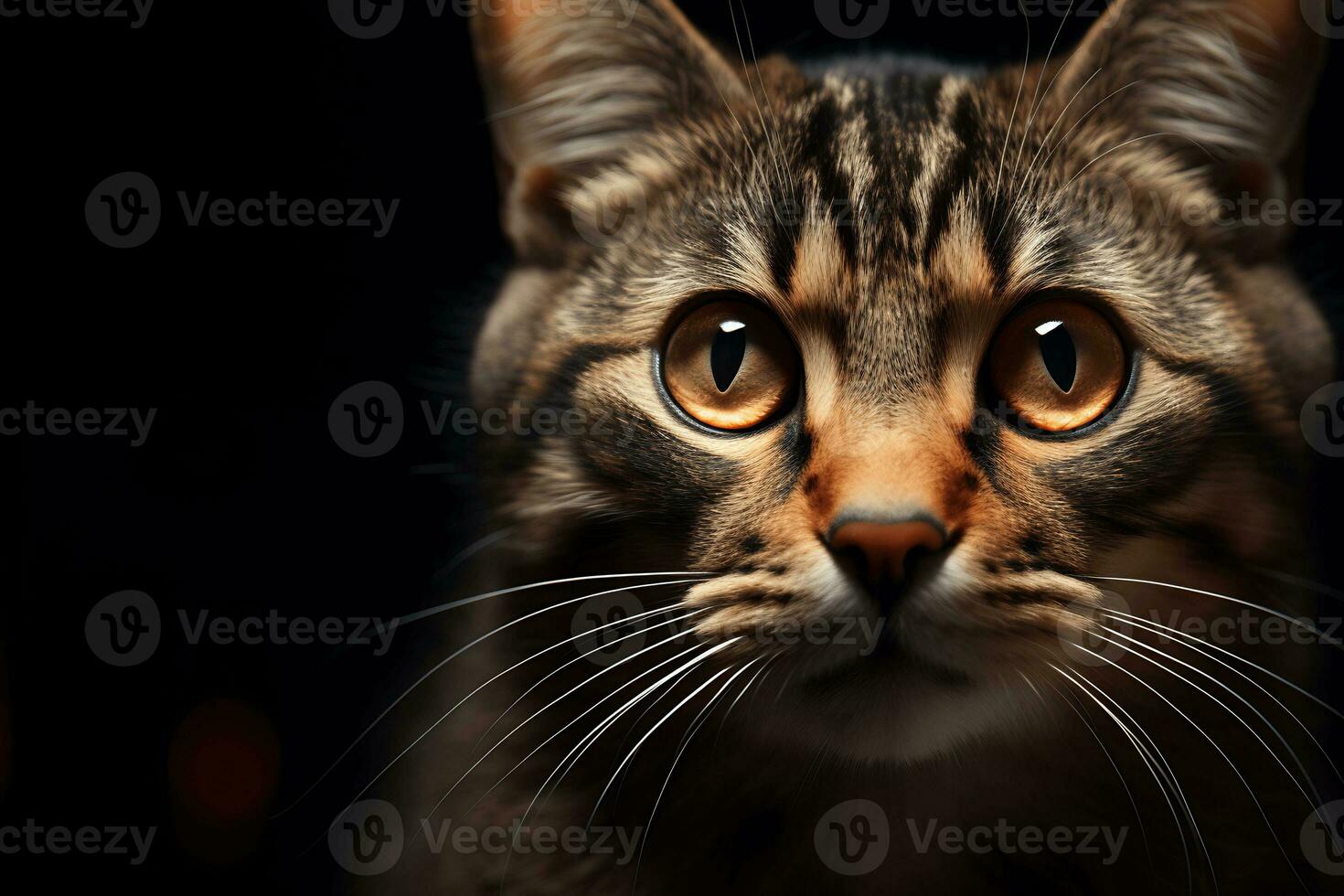 playful cat perfect face and eyes highly detailed AI Generative photo
