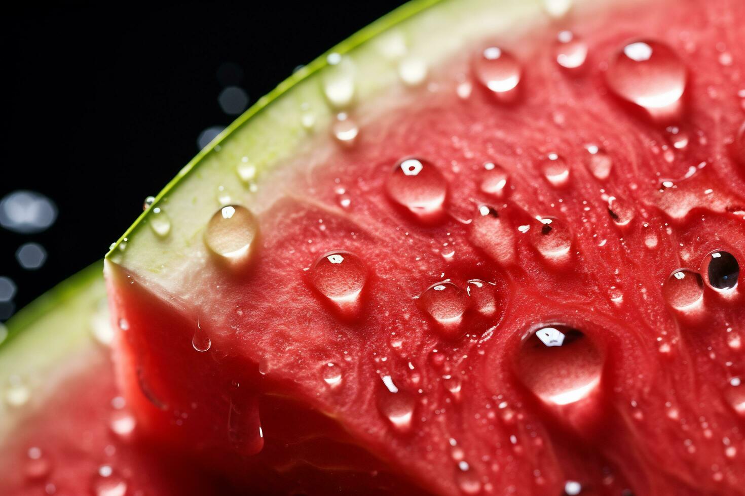 AI Generative image of juicy slice watermelon with water droplet photo