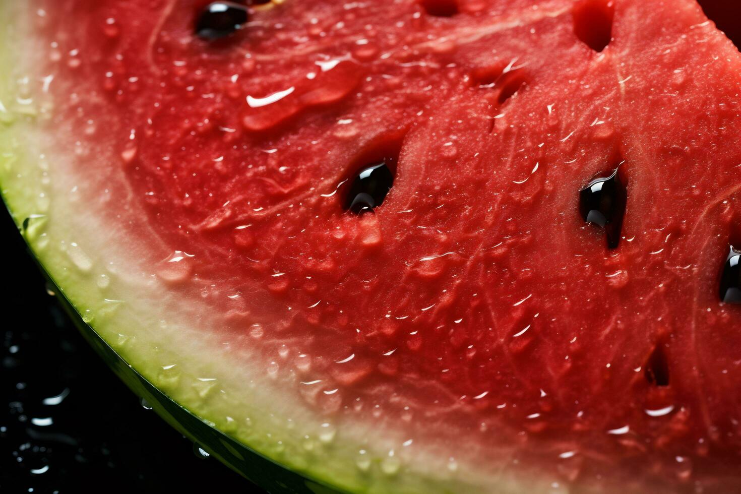 AI Generative image of juicy slice watermelon with water droplet photo