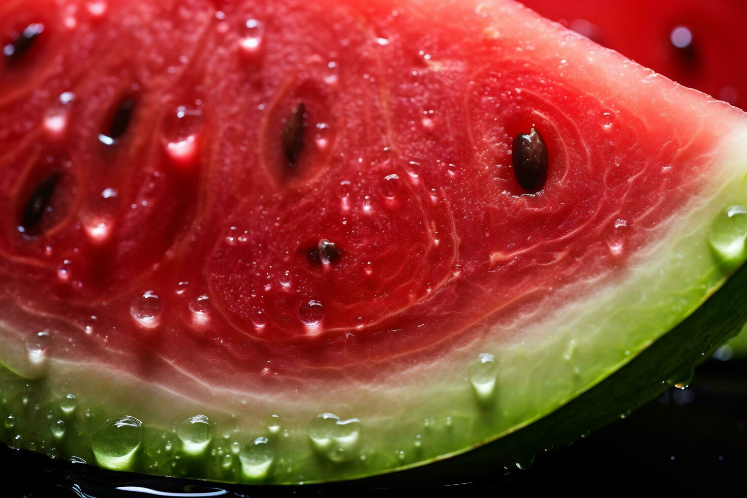 AI Generative image of juicy slice watermelon with water droplet photo