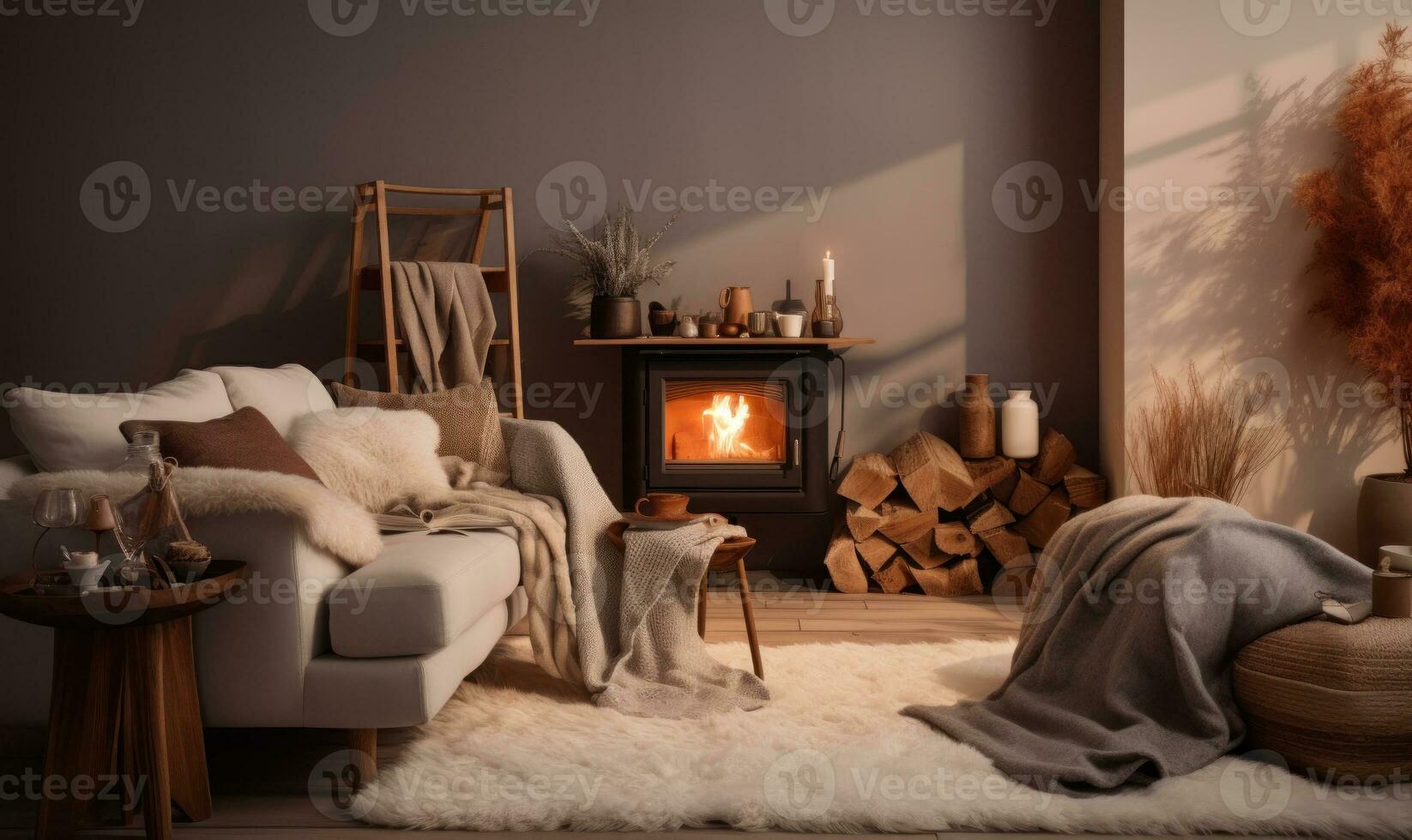 Stay Warm and Cozy at Home During the Winter Season AI Generated photo