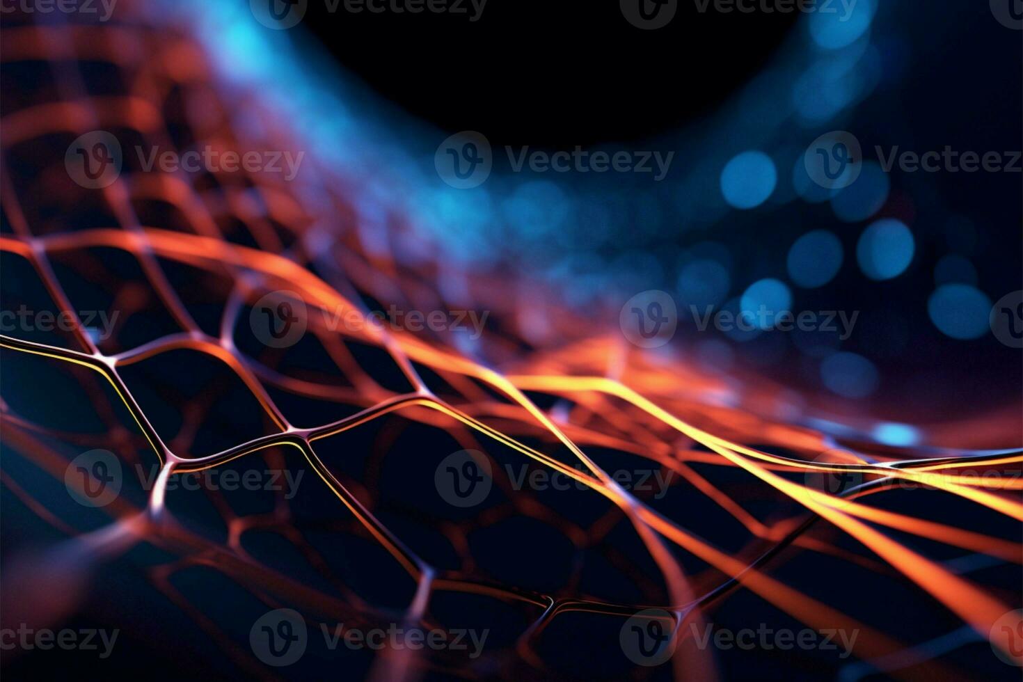 Abstract technological and scientific background with geometric mesh and lines AI Generated photo