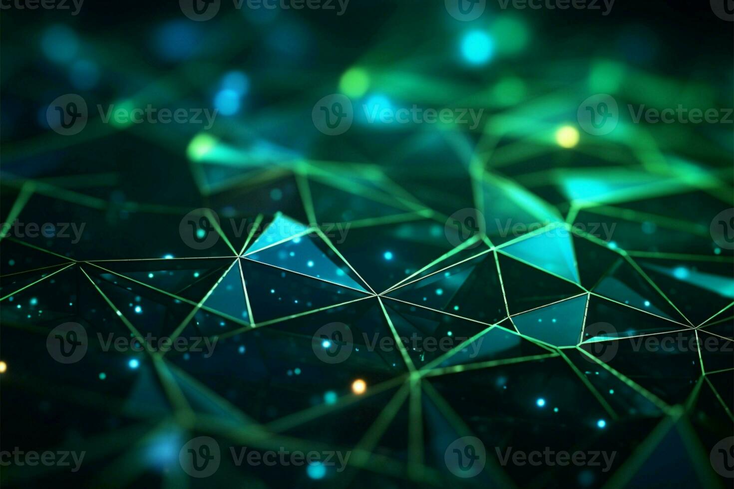 Intersecting azure and emerald streams create a sleek futuristic web AI Generated photo