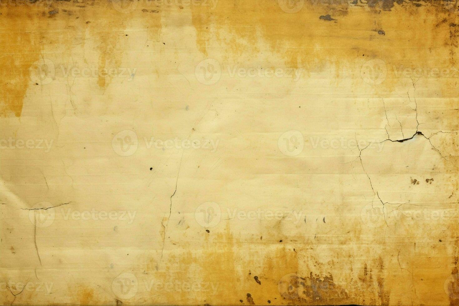 Weathered paper with a retro aura, showcasing white and yellow stains AI Generated photo