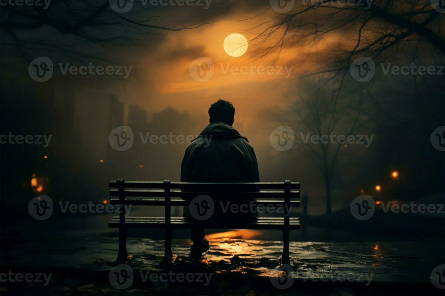 Widespread male loneliness is a prevalent societal issue today AI Generated photo