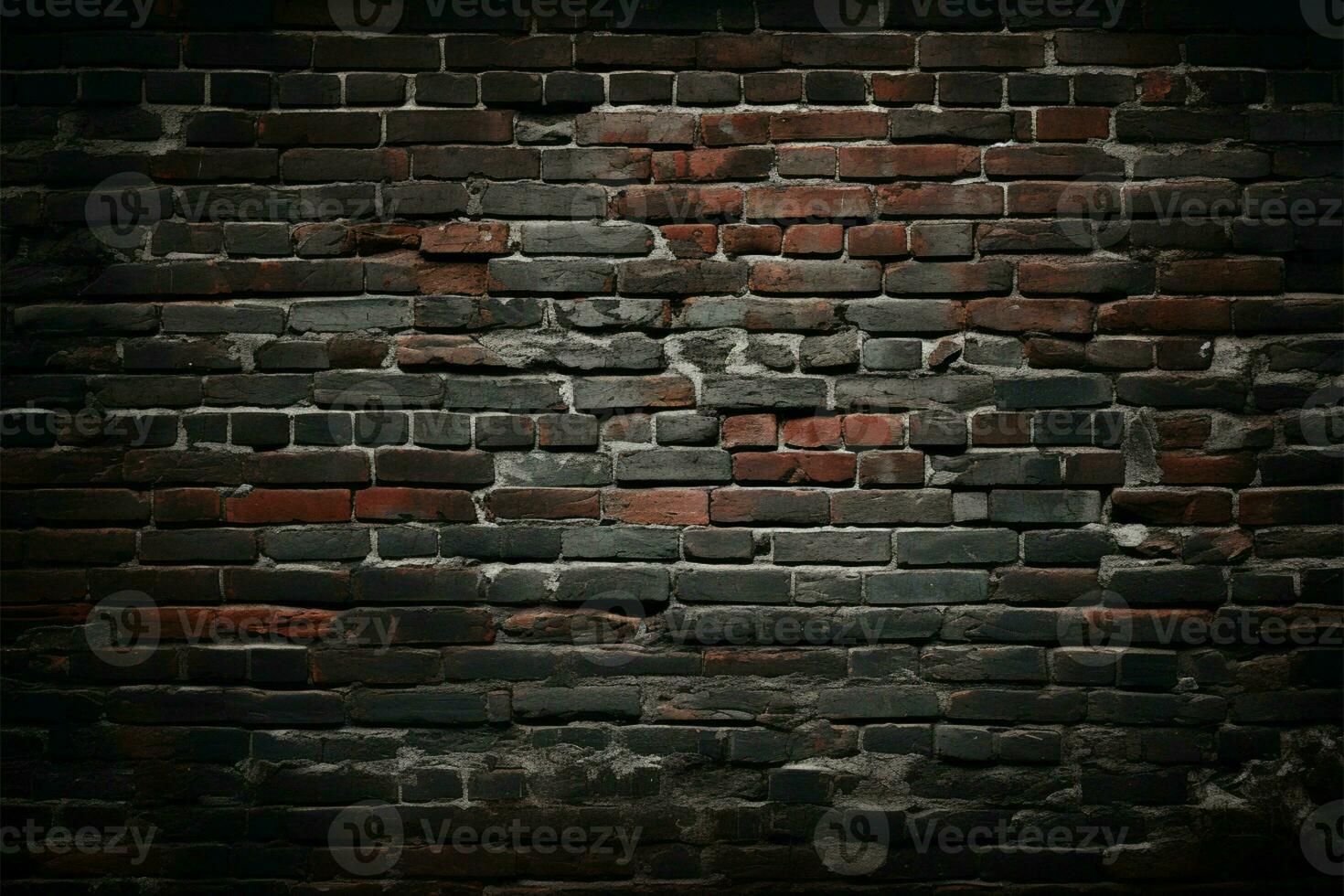 Brick wall backdrop darkened at edges, creating a striking vignette AI Generated photo