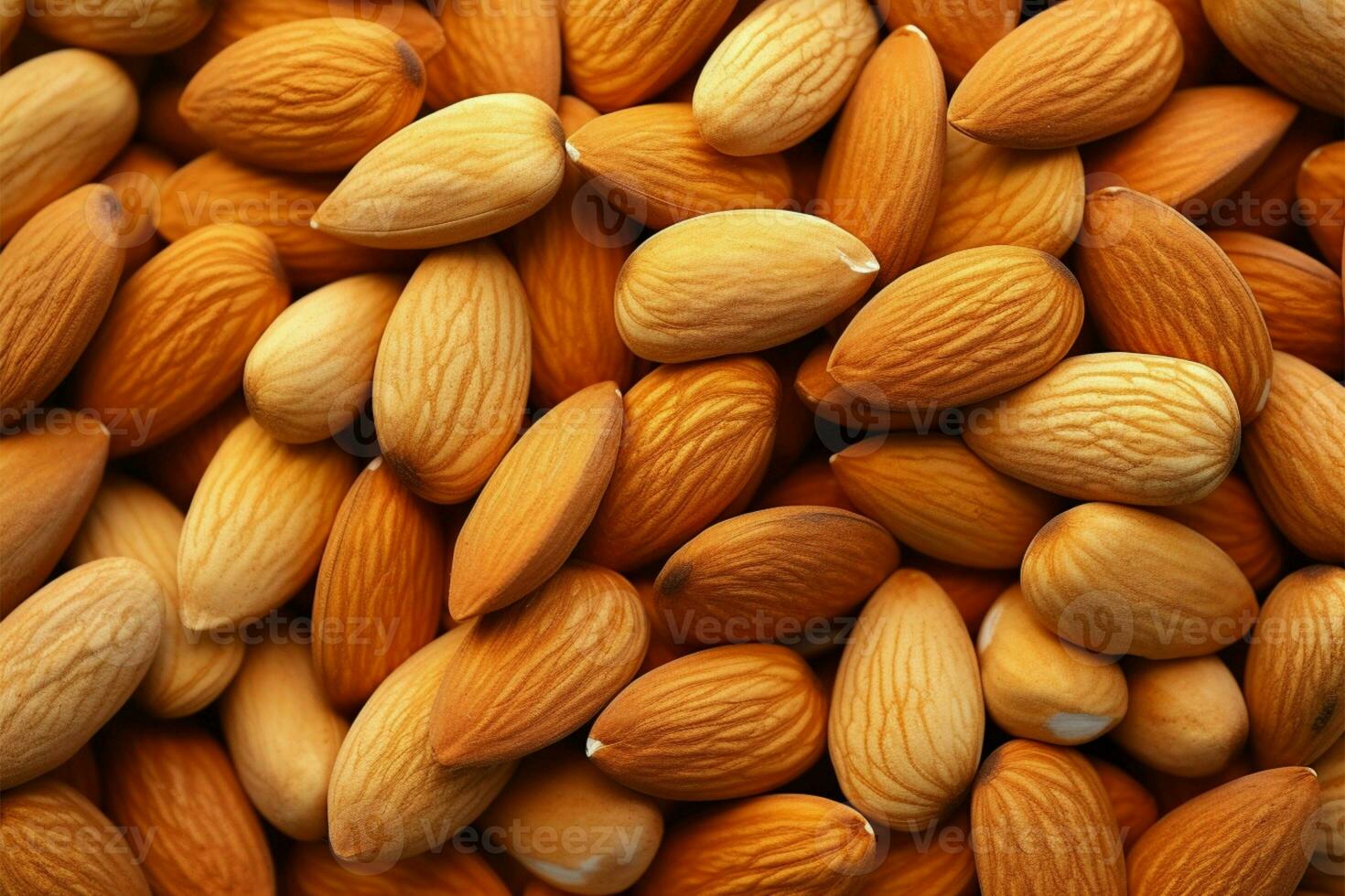 Close up view Almond and apricot kernels, perfect for nutritious snacking AI Generated photo