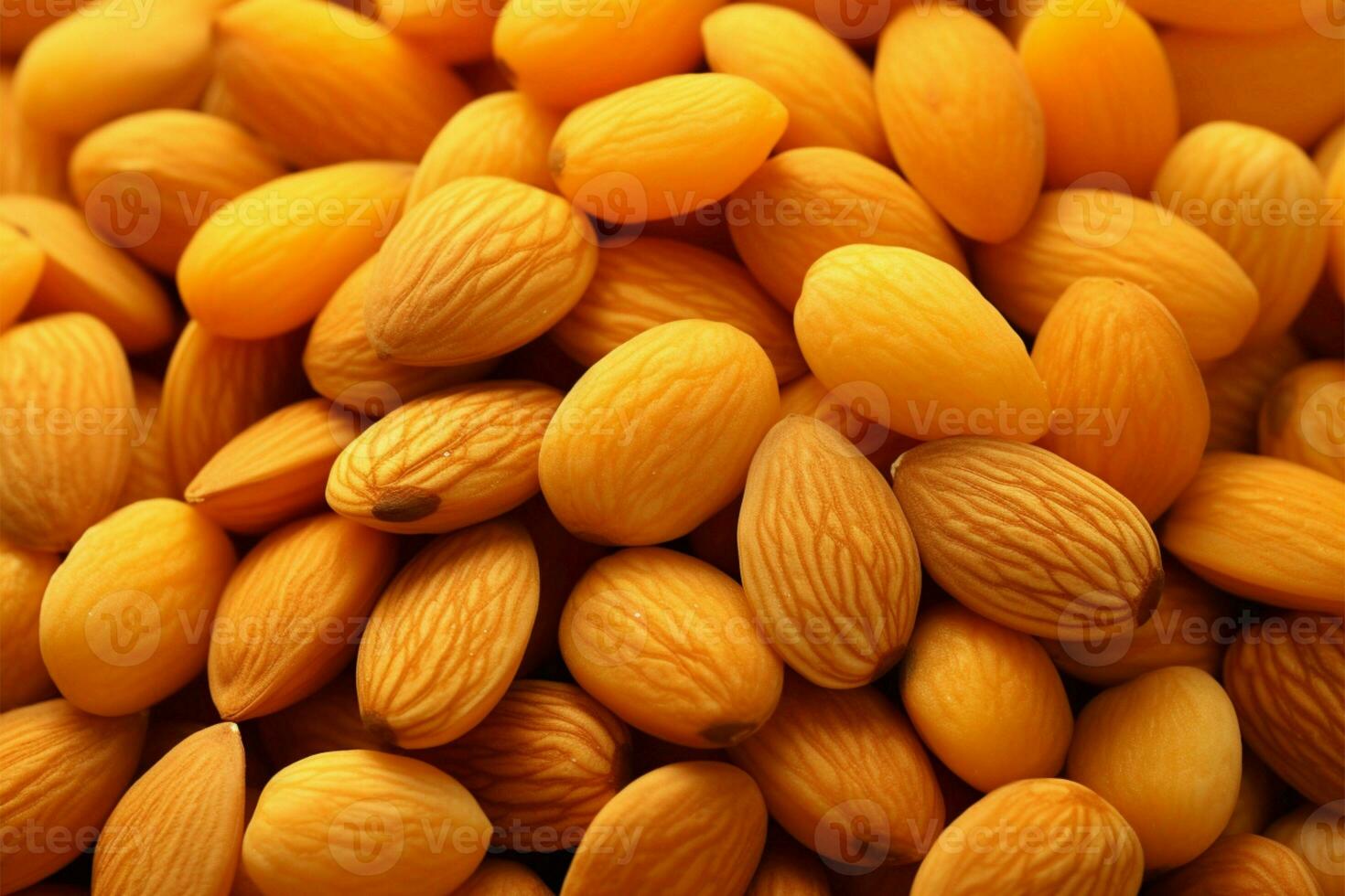 Macro shot Apricot kernels piled up for healthy vegan snacks AI Generated photo