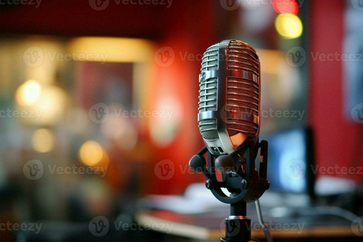 Microphone at the radio station, your voices powerful messenger AI Generated photo
