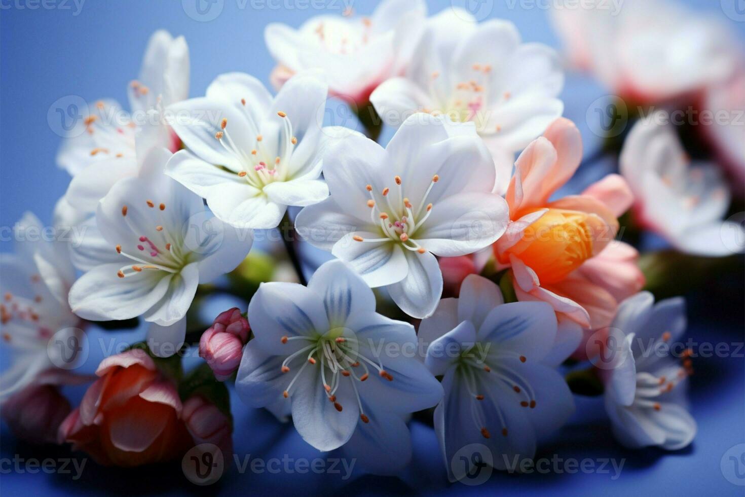 Natures awakening showcased by a vibrant array of fresh spring flowers AI Generated photo