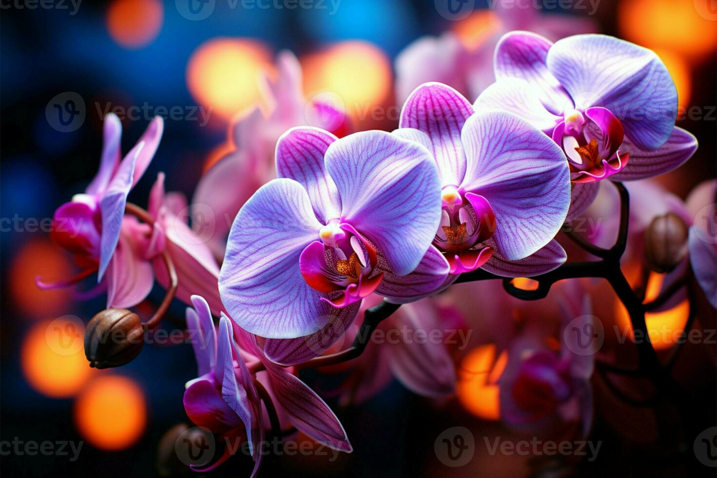Vibrant neon orchids compose an electrifying and colorful backdrop AI  Generated 31588948 Stock Photo at Vecteezy