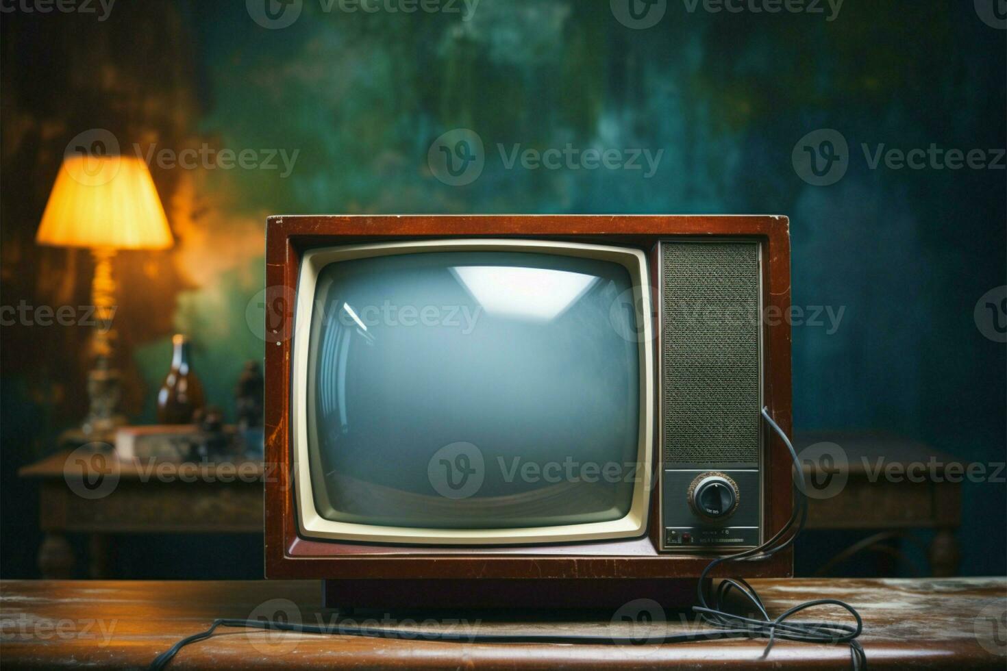 Vintage vibes Enjoy a retro TV view from yesteryears AI Generated photo