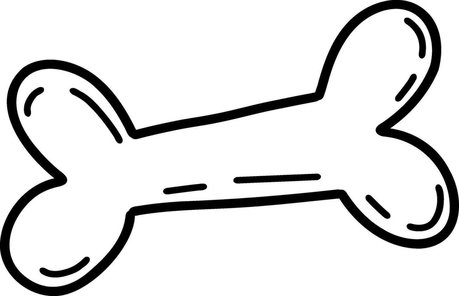 Hand-drawn illustration of bones for Halloween. Vector illustration of a bone on a transparent background.Black and white illustration.