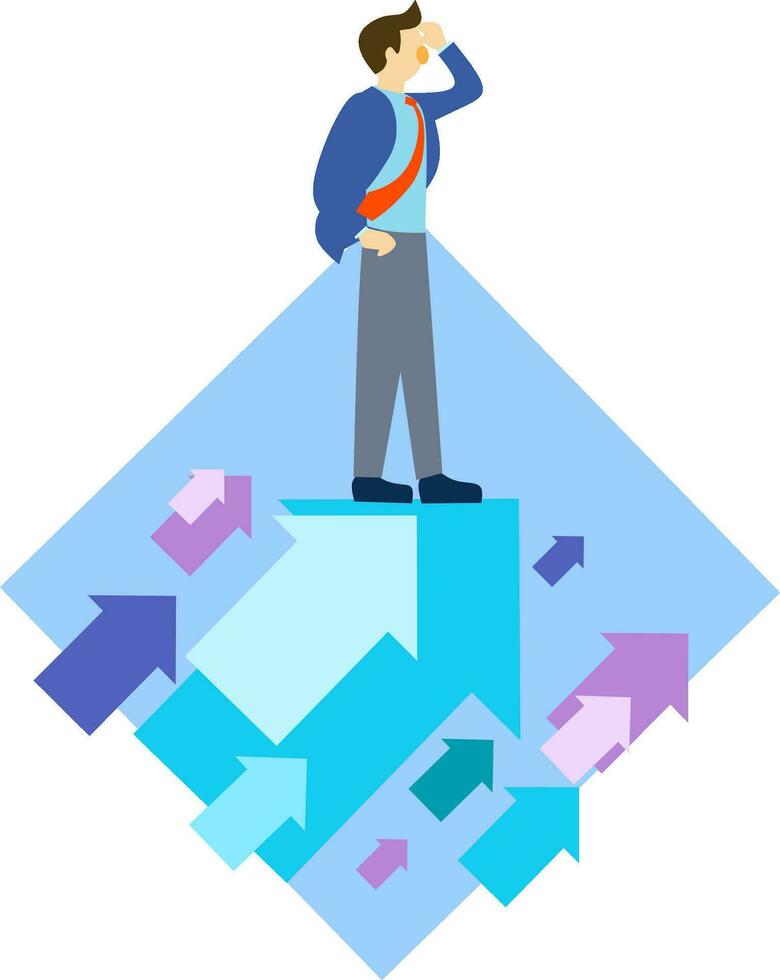 Vision mission business man success vector illustration